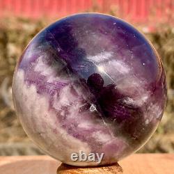 1.12LB Natural Fluorite ball Colorful Quartz Crystal Gemstone Healing