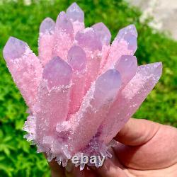1.12LB Newly Discovered pink Phantom Quartz Crystal Cluster Minerals