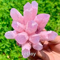 1.12LB Newly Discovered pink Phantom Quartz Crystal Cluster Minerals