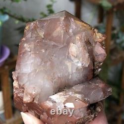 1.1lb Rare Natural Red Ghost Quartz Crystal Cluster Raw Rough Mineral Specimens