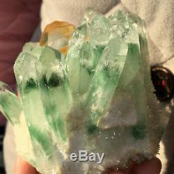 1.3lb New Find Green Phantom Quartz Crystal Cluster Mineral Specimen Healing121