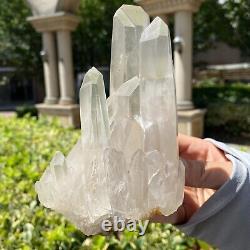 1.4LB Natural white crystal cluster point mineral specimen Chakras Healing