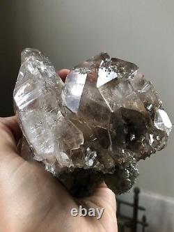 1.4Lb Smoky Quartz Cluster Druzy Quartz Crystal Brazil Double Terminated Quartz