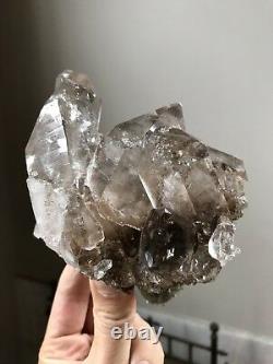1.4Lb Smoky Quartz Cluster Druzy Quartz Crystal Brazil Double Terminated Quartz