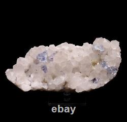 1.4lb Natural Clear Blue Cube Fluorite Quartz Crystal Cluster Mineral Specimen