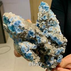 1.54LB Sample specimen of natural blue Fluorite Crystal Cluster