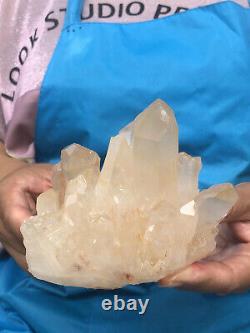 1.58LB Natural clear Beautiful White QUARTZ Crystal Cluster Specimen healing