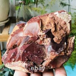 1.77lb Rare Natural Red Ghost Quartz Crystal Cluster Raw Rough Mineral Specimens