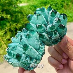1.7LB New Find green Phantom Quartz Crystal Cluster Mineral Specimen Healing