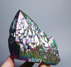 1.88lb Colorful Aura Quartz Crystal Titanium Bismuth Silicon Cluster Rainbow