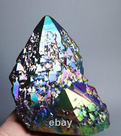 1.88lb Colorful Aura Quartz Crystal Titanium Bismuth Silicon Cluster Rainbow