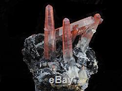 1.8Lbs Black Hematite & Red Quartz Cluster Mineral From Jinlong Mine, China