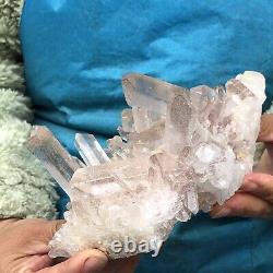 1.91LB Natural White Clear Quartz Crystal Cluster Rough Healing Specimen