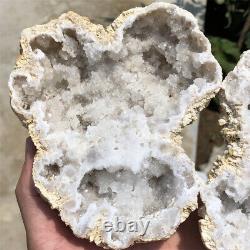 1.9LB Counteropening Natural Agate Geode Cluster Quartz Crystal Specimen Healing