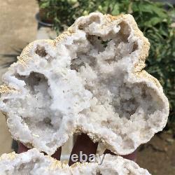 1.9LB Counteropening Natural Agate Geode Cluster Quartz Crystal Specimen Healing
