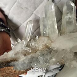 10.0lb Huge Natural Clear White Quartz Crystal Cluster Rough Healing Specimen