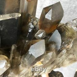 10.2LB Natural smoky citrine quartz cluster crystal specimen healing L6278
