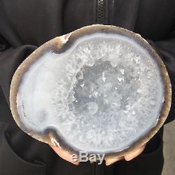 10.38LB Natural Agate geode quartz cluster crystal Specimens healing UK2843