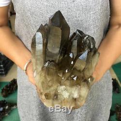 10.45LB Natural smokey CITRINE quartz cluster specimen crystal healing S6301-4