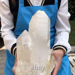 10.47LB Natural White Quartz Crystal Cluster Rough Specimen Healing Stone