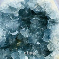 10.5 LB Natural Celestite Geode Quartz Crystal Cluster Blue Spar Hole-Madagascar