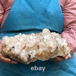 10.56LB Clear Natural Beautiful White QUARTZ Crystal Cluster Specimen GH518