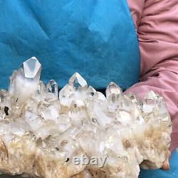10.56LB Clear Natural Beautiful White QUARTZ Crystal Cluster Specimen GH518