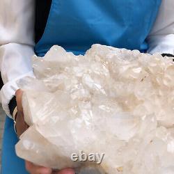 10.58LB Clear Natural Beautiful White QUARTZ Crystal Cluster Specimen HH1992