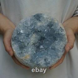 10.75LB Natural Baby Blue Celestite Quartz Crystal Geode Cluster Points Brazil