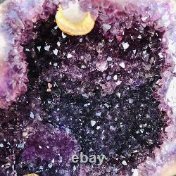 10.77LB Natural Amethyst geode quartz cluster crystal specimen Healing S972