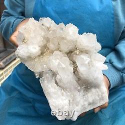 10.78LB Clear Natural Beautiful White QUARTZ Crystal Cluster Specimen