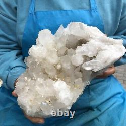 10.78LB Clear Natural Beautiful White QUARTZ Crystal Cluster Specimen