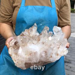 10.78LB Natural Transparent White Quartz Crystal Cluster Specimen Healing 1813