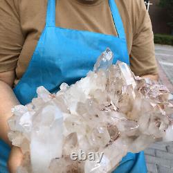 10.78LB Natural Transparent White Quartz Crystal Cluster Specimen Healing 1813