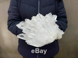 10.7LB Large Natural Clear Quartz Cluster Healing Crystal Point Mineral Specimen