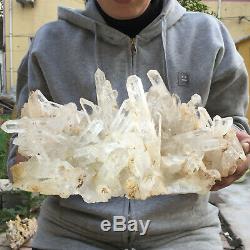 10.7lb Large Natural Clear White Quartz Crystal Cluster Rough Healing Specimen