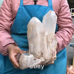 10.86LB Natural white crystal cluster single point mineral specimen Healing