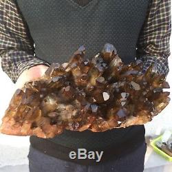 10.8lb 4.7 Natural Beautiful Black Quartz Crystal Cluster Tibetan Specimen BK6