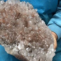 10.91LB Natural clear Quartz Mineral Specimen white Crystal Cluster point reiki