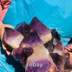 10.97LB Natural amethyst crystal cluster quartz crystal specimen restoration