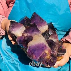 10.97LB Natural amethyst crystal cluster quartz crystal specimen restoration