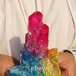 1040G Rare Electroplating Quartz Crystal Cluster Healing Collect Energy