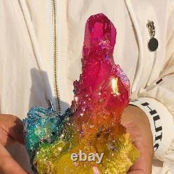 1040G Rare Electroplating Quartz Crystal Cluster Healing Collect Energy