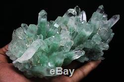 1065g AAA Clear Natural Green Ghost pyramid QUARTZ Crystal Cluster Specimen