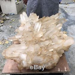107.8LB Natural clear Quartz Cluster Mineral vug Crystal point Healing 25 TT526