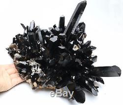 10880g Natural Rare Beautiful Black QUARTZ Crystal Cluster Mineral Specimen 315