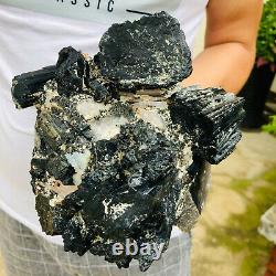 10LB Large Black Tourmaline Quartz Crystal Cluster Raw Mineral Specimens Healing