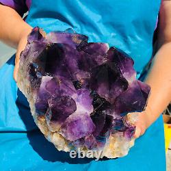 11.08LB Natural Amethyst Cluster Quartz Crystal Mineral Specimen Healing