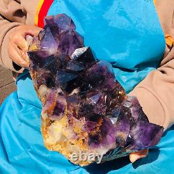 11.13LB Natural quartz purple crystal cluster ore sample Reiki spiritual healing