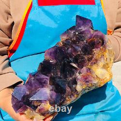 11.13LB Natural quartz purple crystal cluster ore sample Reiki spiritual healing